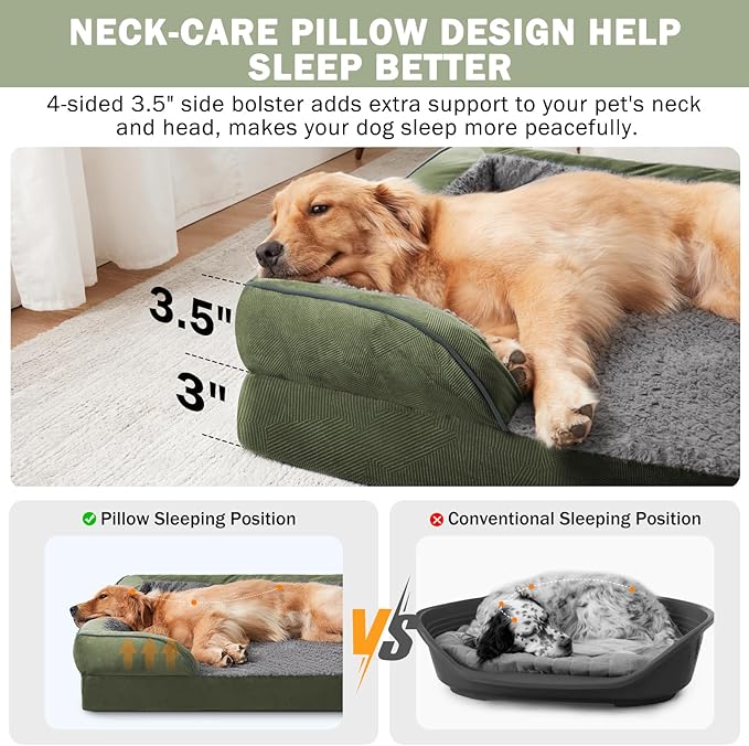 INVENHO Orthopedic Dog Beds Large Sized, XL Egg-Crate Foam Dog Couch - Image 5