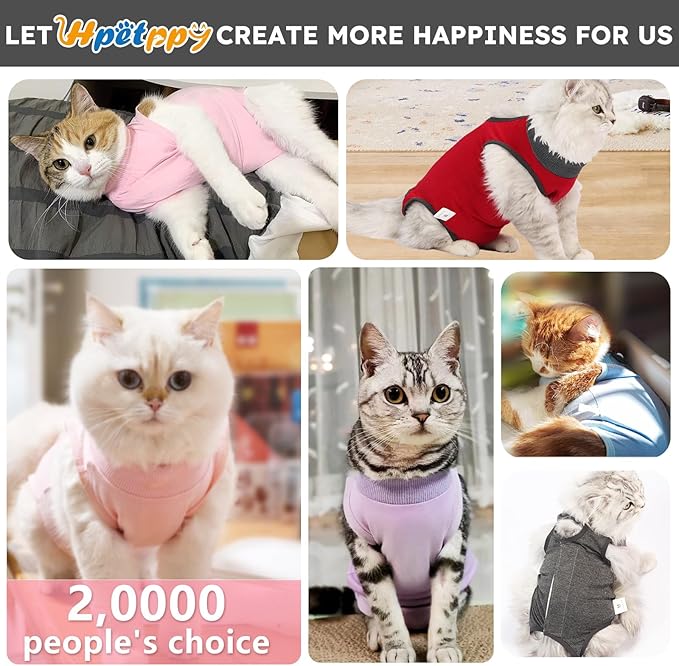 Cat Recovery Suit for Spay Abdominal Wounds, Kitten Onesie Bodysuit for Cats - Image 5