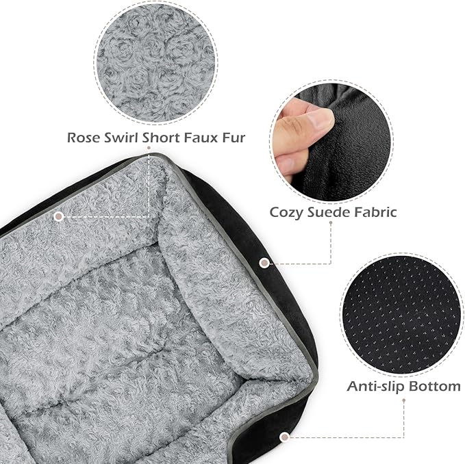 INVENHO Medium Dog Bed Rectangle Washable Orthopedic Soft Calming Sleeping Pet - Image 4