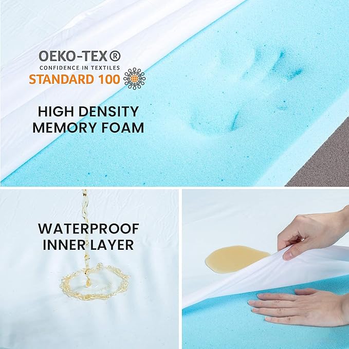 Orthopedic Memory Foam Bed for Large Dogs, Waterproof Cooling Pet Mats for Crate - Image 3