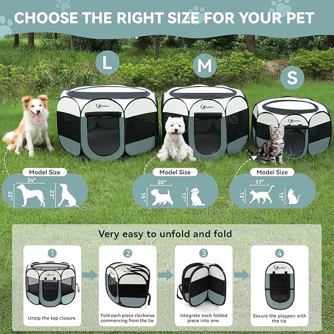 Dog Cat Playpen, Puppy Pet Playpen Indoor - Image 2