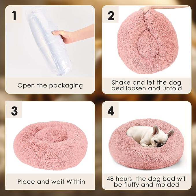 Dogs Bed for Small Dogs, Anti-Anxiety Washable Round Bed - Image 6