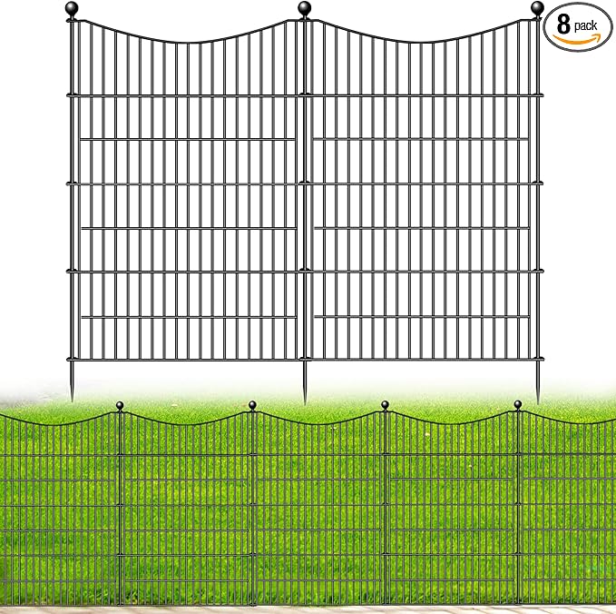 8 Panels No Dig Dog Fence Outdoor by OutdoorFence