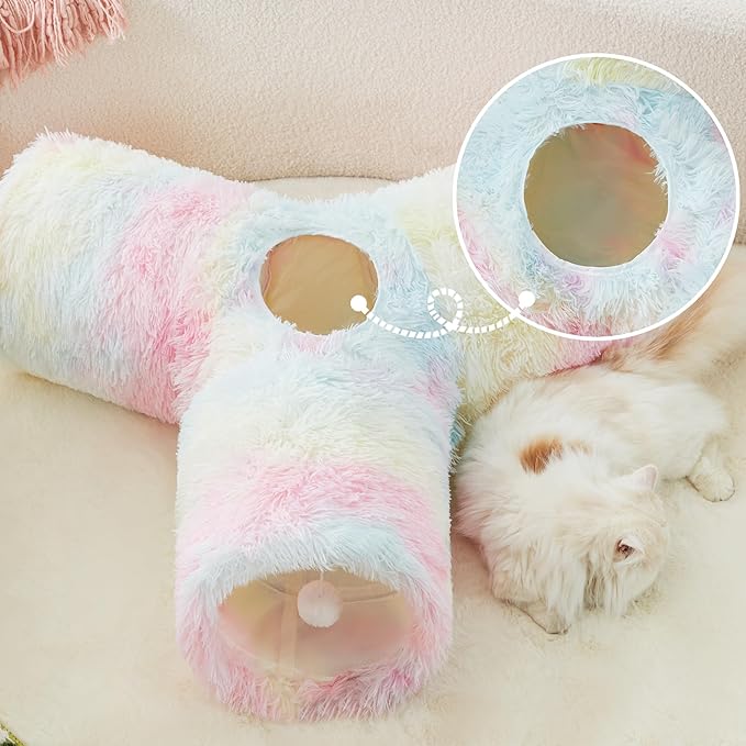 Tempcore Plush Pet Cat Tunnel Tube Cat Toys 3 Way Collapsible, Tunnels - Image 7