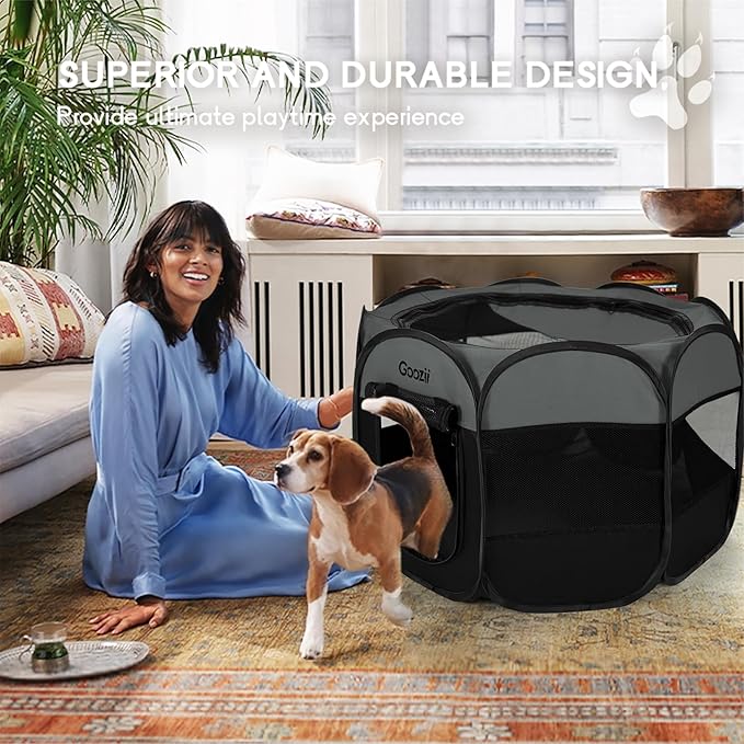 Portable Puppy Playpen Indoor, Small Dog Playpen, Pop Up Kitten Cat Play Pen - Image 3