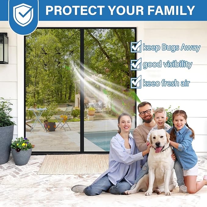 Upgraded PET Mesh Magnetic Screen Door, Stronger Than Fiberglass and Polyester - Image 5