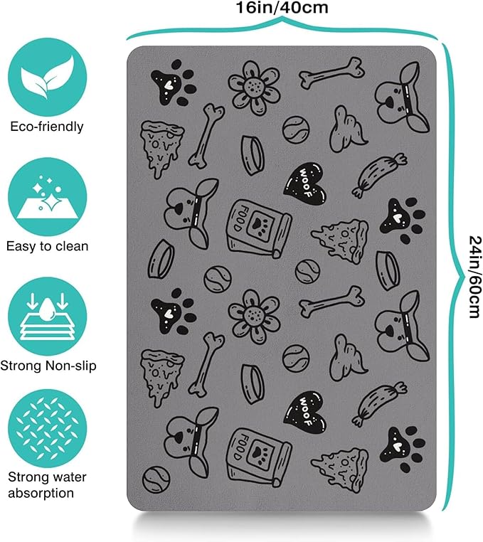 Pet Feeding Mat for Floors Waterproof Dog Mat for Food and Water Absorbent - Image 4