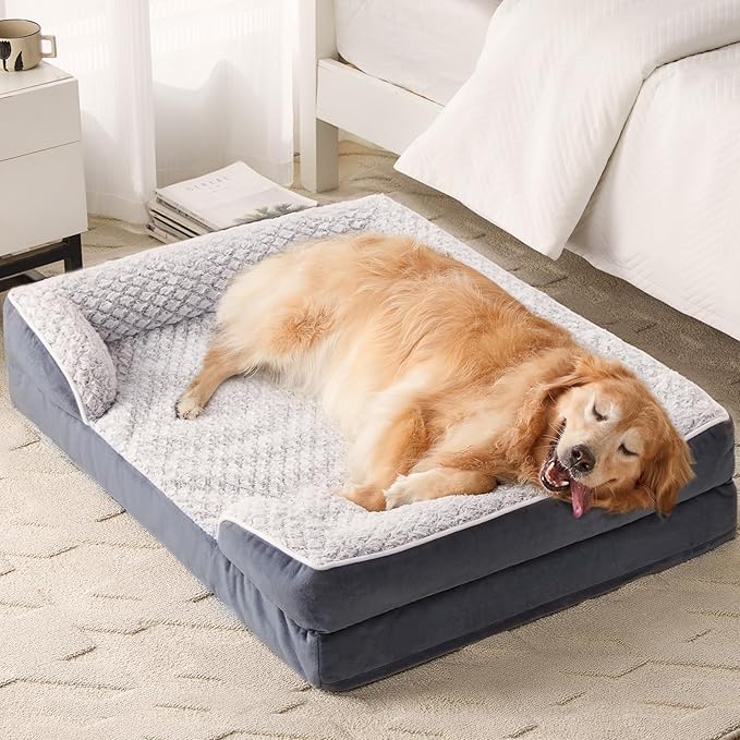 Orthopedic Dog Bed for Large Dogs, Egg Crate Foam Bed for Large Dogs, Equipped by LEXTRO