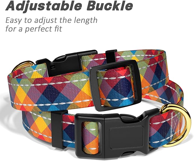 Reflective Dog Collar for Large Dogs, Cute Boho Adjustable Heavy-Duty Nylon - Image 6