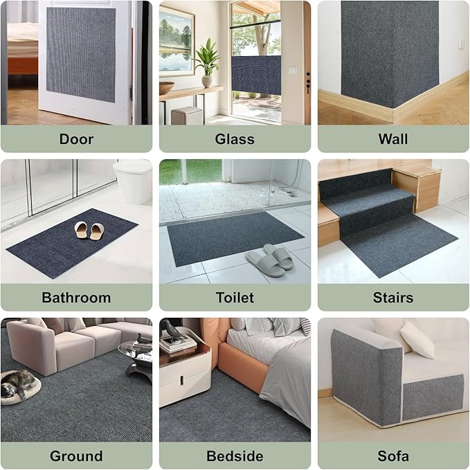 Cat Scratching Climbing Carpet Mat, Adhesive Trimmable Cat Post Covered Pad - Image 6