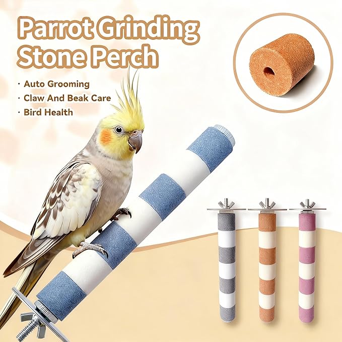AOTU Bird Perch Rough-surfaced Parrot Perch Bird Stand - Image 2