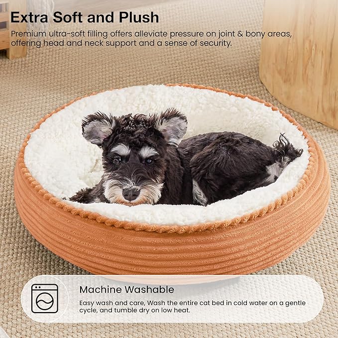 Love's cabin Round Donut Cat and Dog Cushion Bed, 25in Pet Bed - Image 7