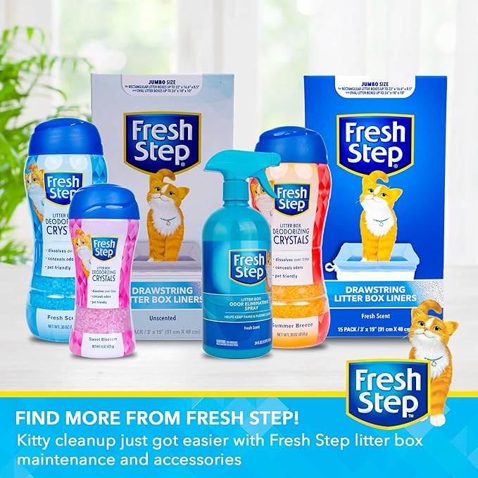 Fresh Step Jumbo Drawstring Cat Litter Box Liners, Unscented Heavy Duty Kitty - Image 6