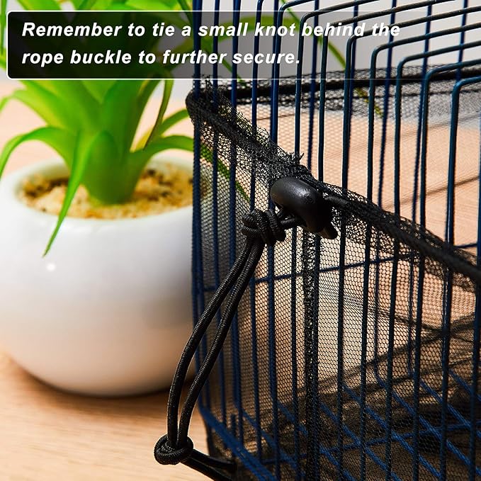 3 Pieces Large Adjustable Bird Cage Cover Seed Feather Catcher Birdcage Nylon - Image 6