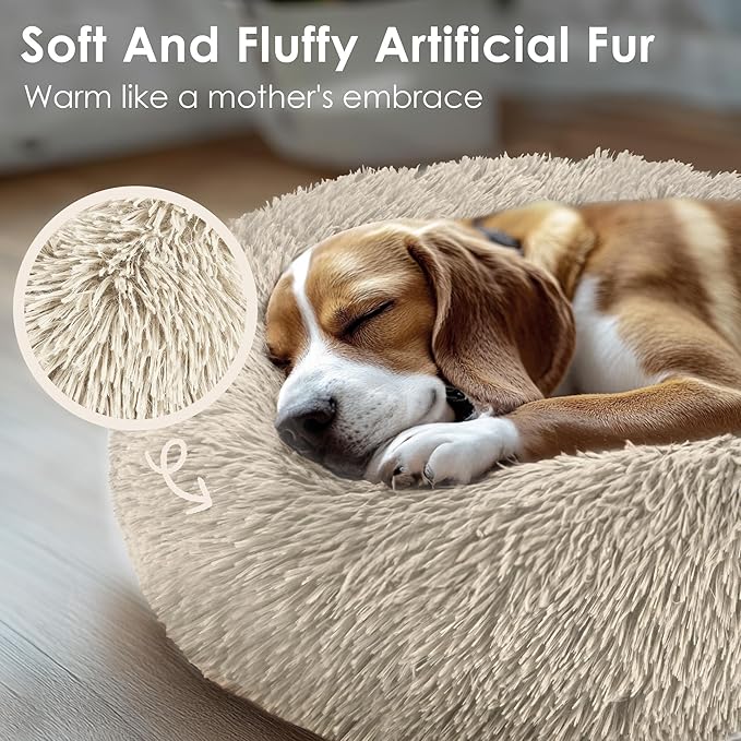Dogs Bed for Small Dogs, Anti-Anxiety Washable Round Bed - Image 6