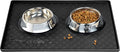 Dog Cat Pet Food Mat for Floor Dog Feeding Bowl Mat for Food and Water Raised by XGUNION