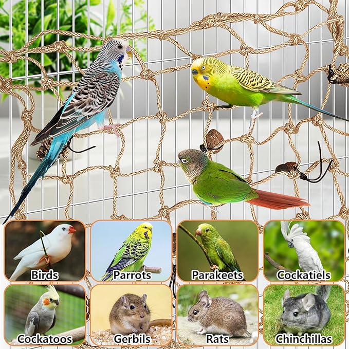 Tfwadmx Bird Climbing Rope Net Parrot Perch Climbing Rope Ladder, Large Size - Image 6