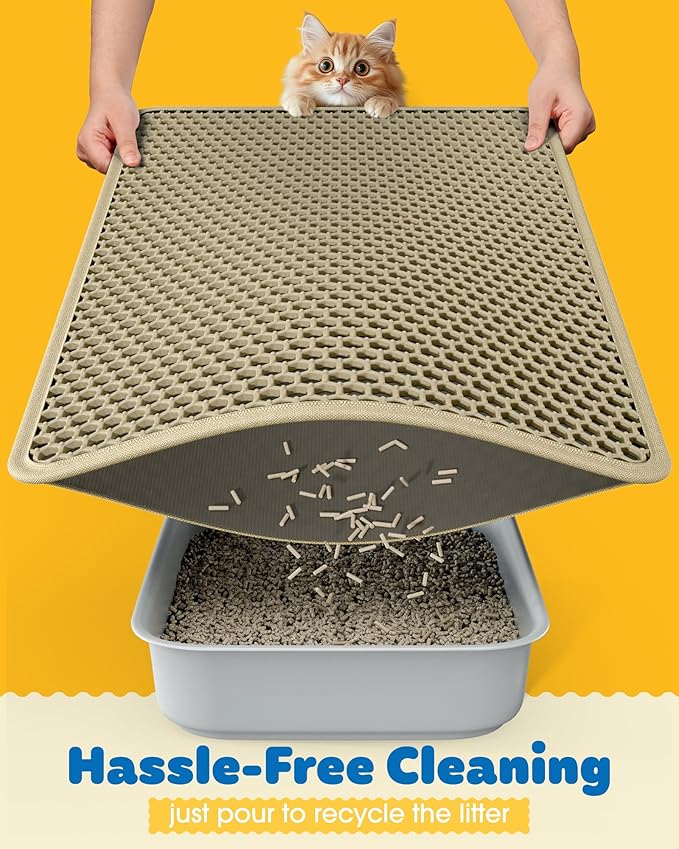 Cat Litter Mat - 23.2'' x 29.1'' Large Litter Trapping Mat, Waterproof - Image 4