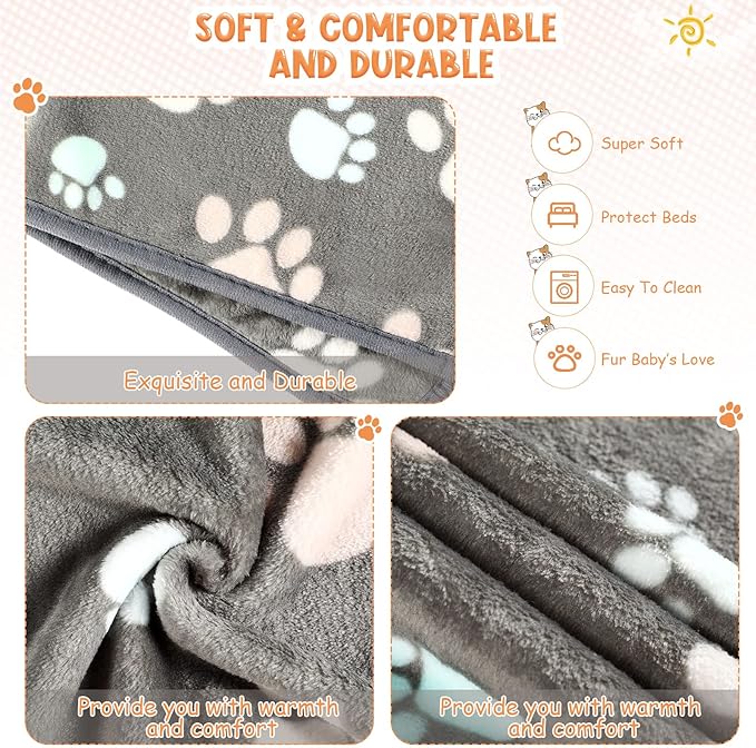 Tatuo 4 Pcs Dog Blanket for Pet Cat Blankets Indoor Puppy Teething Stuff Toys - Image 4