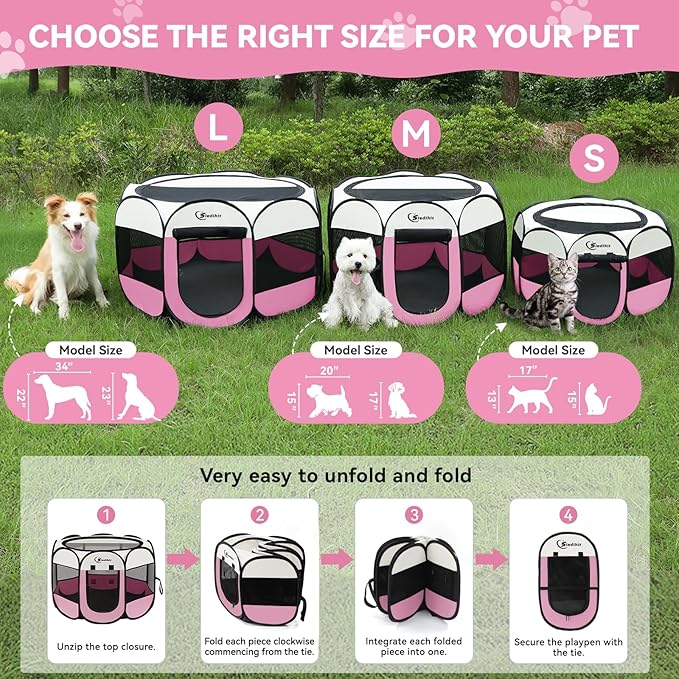 Dog Cat Playpen, Puppy Pet Playpen Indoor - Image 2