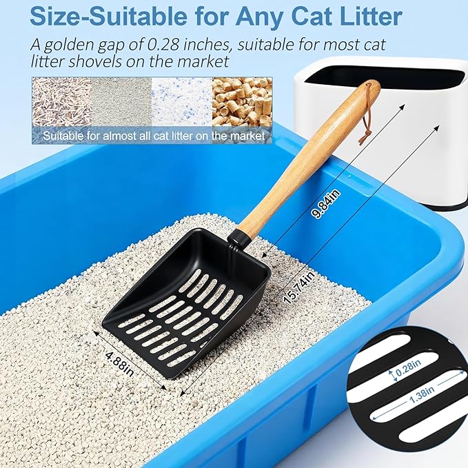 Cat Litter Scoop, Metal Litter Scoop, Heavy Duty Metal Cat Scooper - Image 2