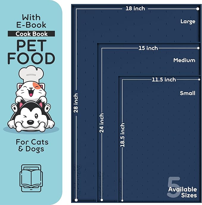 Dog Food Mat - Raised Edges Dogs Mat - Image 2