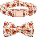 Dog Collar - Thanksgiving Turkey Pet Collar Bowtie Gift Cotton Cute Bow Collar by BoboRainbow