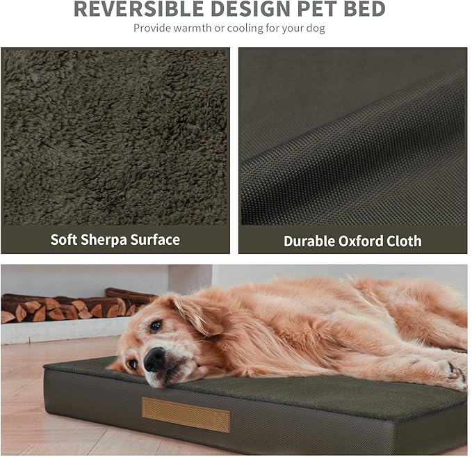 Plush Dog Bed for Medium Dogs, Waterproof Dog Crate Mat Orthopedic Egg Crate - Image 5