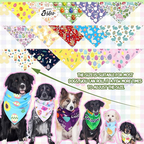 150 Pcs Easter Dog Bandanas Bulk Pet Bibs Colorful Triangle Scarf Pet Bandanas - Image 2