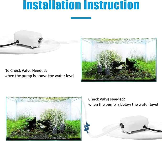 AQUANEAT Aquarium Air Pump for 20-210 Gallon Tank, Fish Air Bubbler, Hydroponic - Image 5