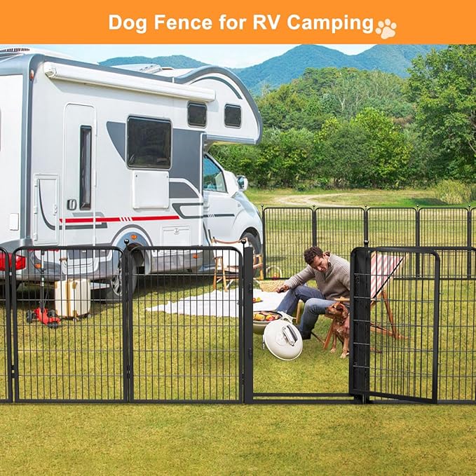Wide Gate Dog Fence Outdoor Pens Outside, Portable Dog Play Pen 40" H 30 Panels - Image 5