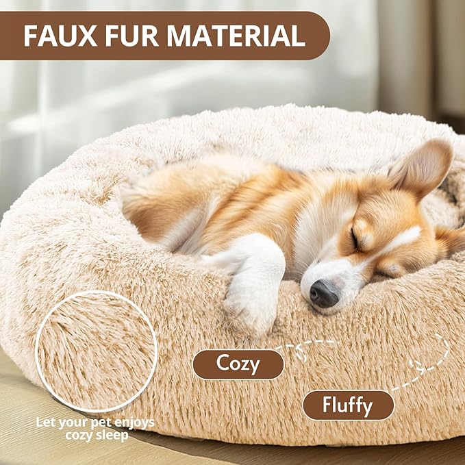 JOLLYVOGUE Calming Dog Bed Large Size Dog, Anti-Anxiety Donut Large Pet Bed - Image 5