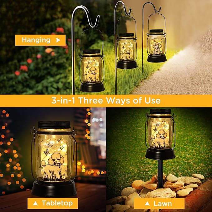 kyoryuger Poodle Gifts for Women/Men, Poodle Solar Lanterns Dog Mom Birthday - Image 3