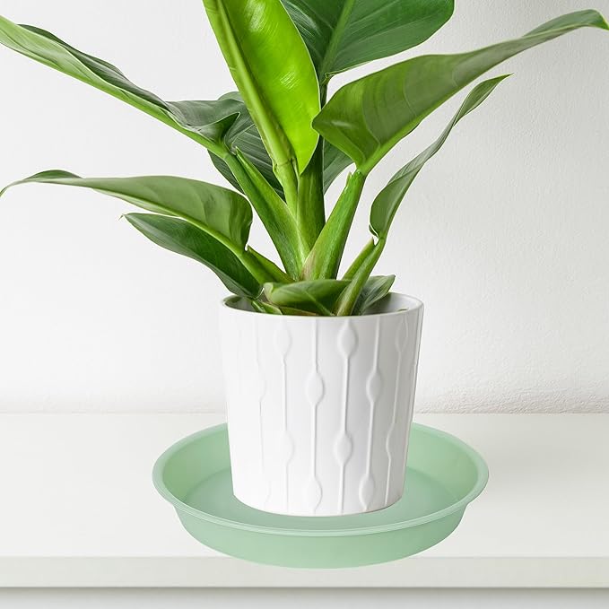 4 Pack of 14 inch Plant Saucers Bird Bath Bow Round, Plastic Plant Saucer Tray - Image 5