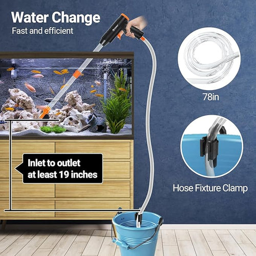 132GPH Manual Aquarium Gravel Cleaner, Fish Tank Siphon Vacuum Cleaner - Image 2