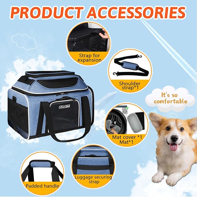 Petskd Top and Side Expandable Pet Carrier 18x13x9.5 Inches Southwest Airline - Image 7