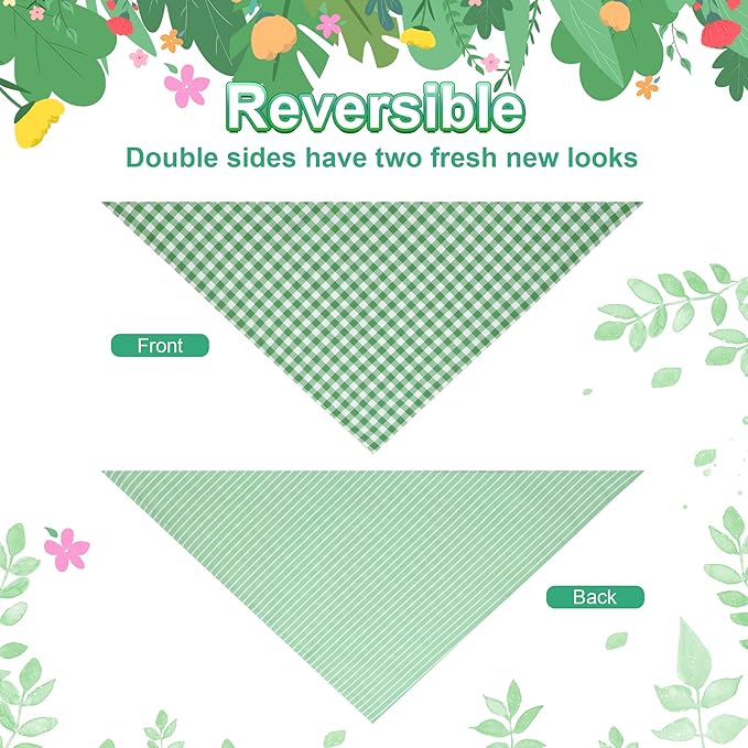 Dog Bandana Green Large 1PCS, Summer Spring Scarf - Image 6