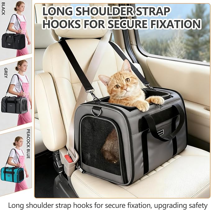 Cat Travel Carrier .Foldable Dog Carrier Bag, Soft Sided cat Carrier up to 20 - Image 6