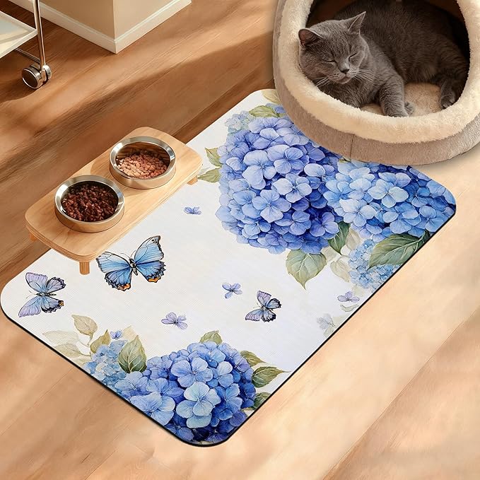 Pet Feeding Mat, Non-Slip Water Bowl Placemat, Pet Supplies 16" x 24" by Unknown