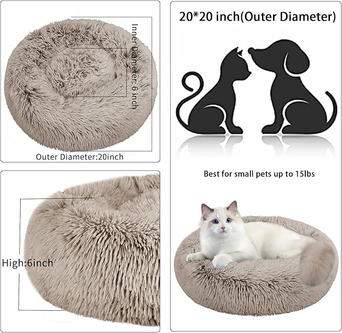 Cat Beds for Indoor Cats, 20 Inch Dog Bed for Small Melium Large Dogs, - Image 5