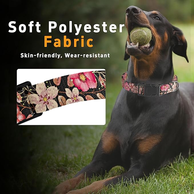 Dog Collar for Boys Girls, Flower Puppy Collar for Small Medium Large Dogs - Image 4