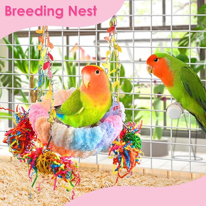 KATUMO Budgies Nest, Conure Snuggle Bed Bird Swing Bed Parrotlet Breeding Nest - Image 4
