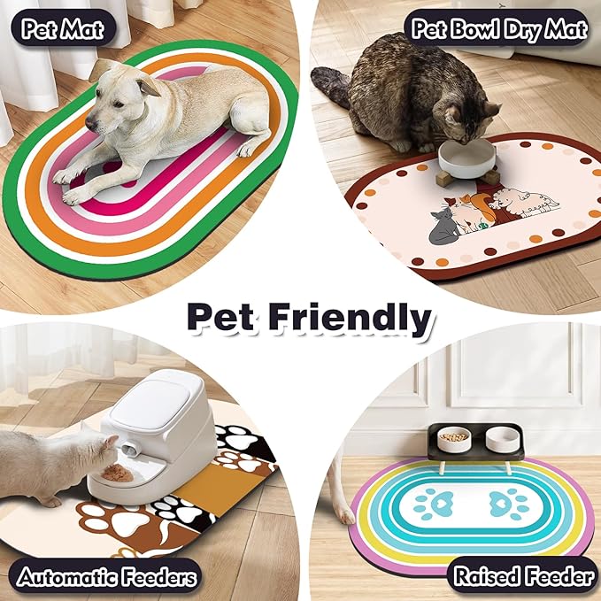 Dog Feeding Mat 24''x16'', Absorbent Pet Food Mat, No Stains Quick Dry Pet - Image 6
