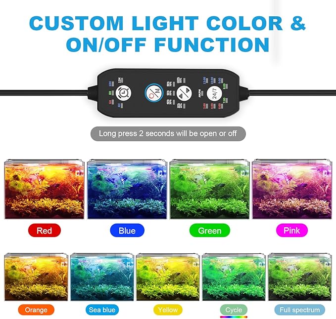 SEAOURA 24/7 Cycle LED Aquarium Plant Light-Full Spectrum Fish Tank Light - Image 3