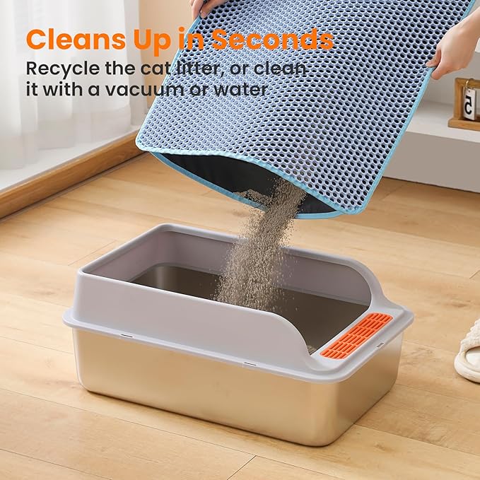 Extra Large Cat Litter Mat, 30x22 Inches Honeycomb Double Layer Cat Litter - Image 5