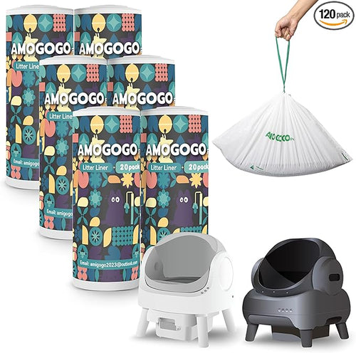 120 Pack Litter Bags Compatible by AMOGOGOPET
