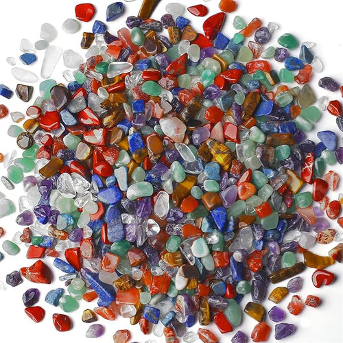 1lb 7 Chakra Aquarium Gravel Rocks Natural Tumbled Healing Crystal Chips Bulk by YATOJUZI