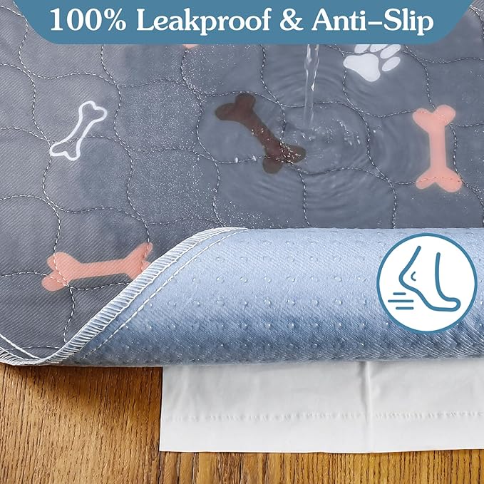 Washable Pee Pads for Dogs, 2 Pack 48"x60" Reusable Puppy Training Pads - Image 3