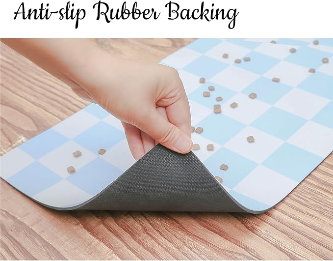 Ralxion Checkered Dog Feeding Mat, Absorbent Mats - Image 5