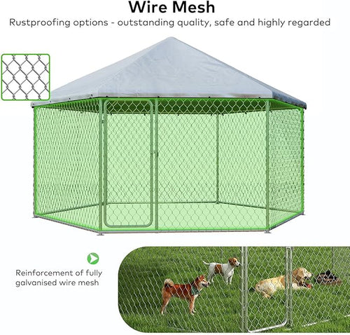 12x12 Outdoor Dog Kennel Outside Heavy Duty Dog Enclosure - Image 2
